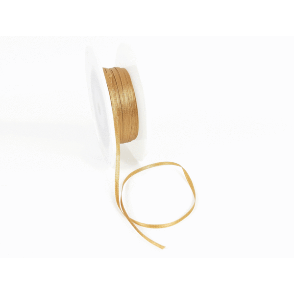 Double Face Satin ribbon, 3,5mm, Classic gold