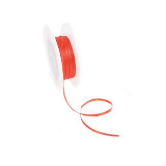 Double Face Satin ribbon, 3,5 mm, Coral red