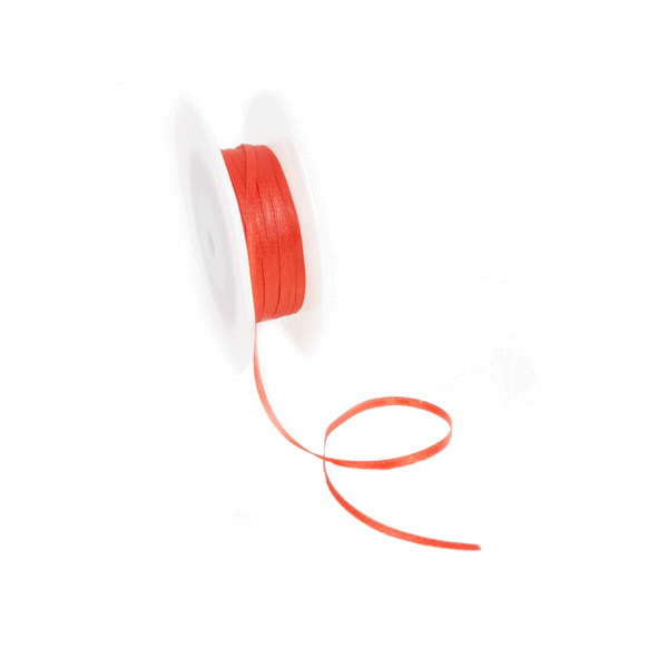 Double Face Satin ribbon, 3,5mm, Coral red