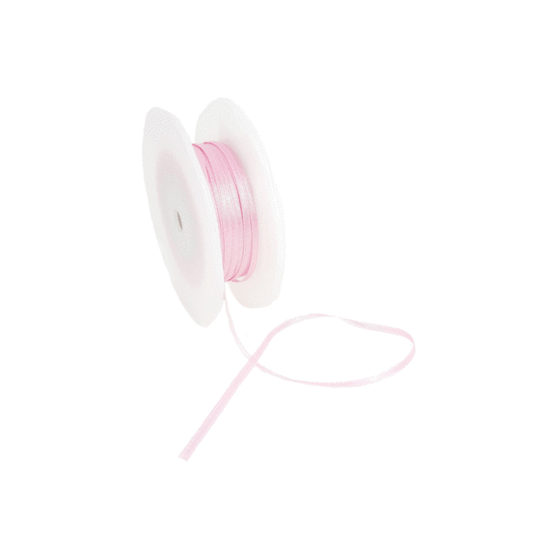 Double Face Satin ribbon, 3,5mm, Pastel pink