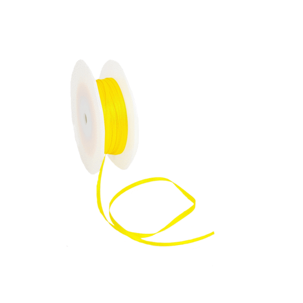 Double Face Satin ribbon, 3,5mm, Yellow