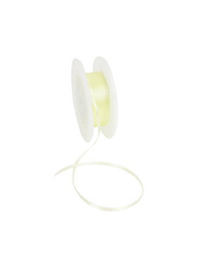  Double Face Satijnlint, 3,5mm, Pastel geel