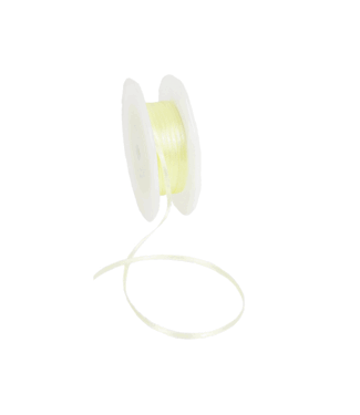 Double Face Satijnlint, 3,5mm, Pastel geel