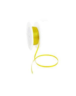  Double Face Satin ribbon, 3,5 mm, Mustard yellow