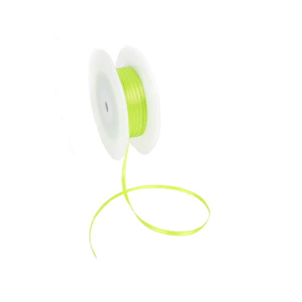Double Face Satin ribbon, 3,5mm, Light green