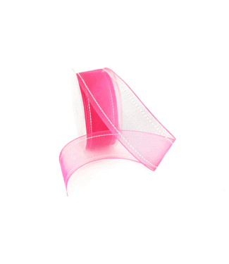 Wired organza All day, 38mm, Fuchsia