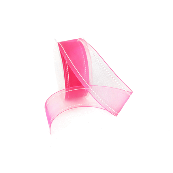 Wired organza All day, 38mm, Fuchsia