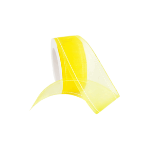 Wired organza All day, 38 mm,  Yellow