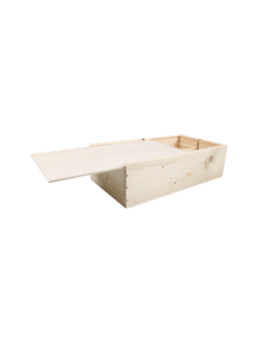  Wine box, wood, 2 bottles, incl. Lid, 337x85x176 mm, per piece