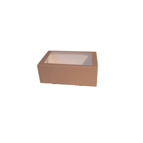 Cakebox, brown kraft, 24x16x9cm , with window