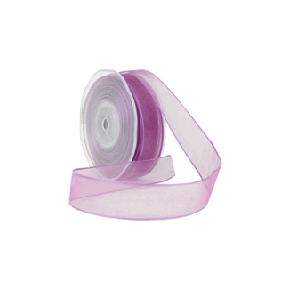 Organza lint, Wired Edge, 23mmx20mtr, Egg plant