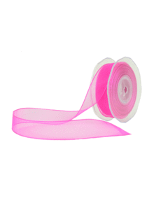 Organza ribbon, Wired Edge,  23mmx20mtr,  Beauty Pink