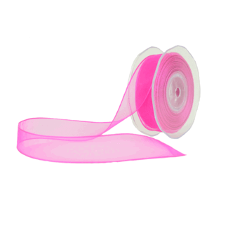 Organza lint, Wired Edge, 23mmx20mtr, Beauty Pink
