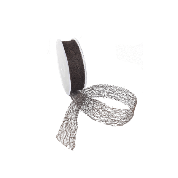 Yarn Fabric ribbon,New Paradise,, 30mm x 25m, dark brown