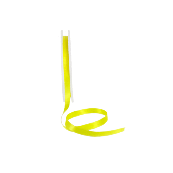 Double Face Satin ribbon, 10mm,  Light Yellow