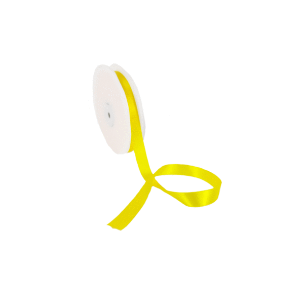 Double Face Satin ribbon, 16 mm, Yellow