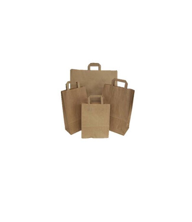 Carrying bag, 26+17x25 cm, Snack bag, brown, flat handle