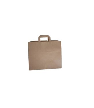 Papieren draagtassen, 26+17x25 Snacktas, bruin