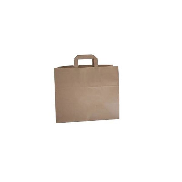 Carrying bag, 26+17x25 cm, Snack bag, brown, flat handle