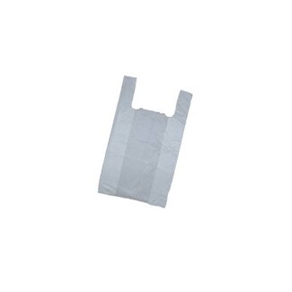 Hemddraagtas. 28+14x50 cm. HDPE. 14 my. Wit. 2000 stuks
