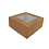 Cakebox, brown kraft, 21x21x9 cm , with window