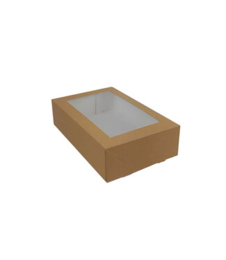 Pastry Boxes with Window - 19x12.5x5 cm - Duplex - 60 or 240 pcs