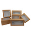Gebaksdozen met Venster - Bruin Kraft - Duplex Model - 19x12,5x5 cm - 60 of 240 stuks