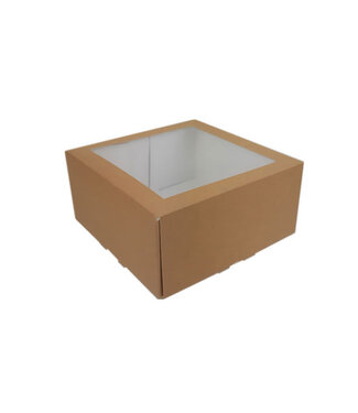Cakebox, brown kraft, 19x19x9 cm