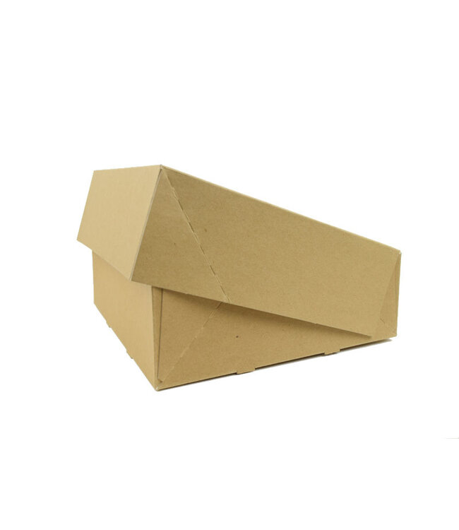 Cakeboxes with window, brown kraft,  26x26+9cm "Robuust"