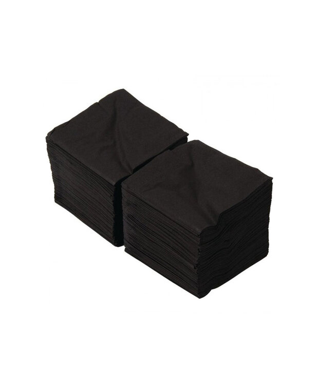 Servet, zwart, 2 laags, 33x33cm