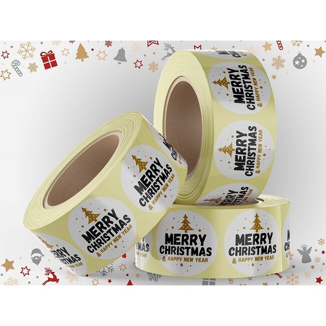 Etiketten Ø 50 mm "Merry Christmas"