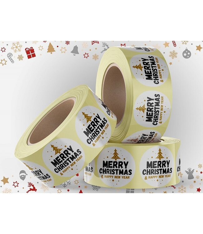 Labels Ø 50 mm "Merry Christmas"