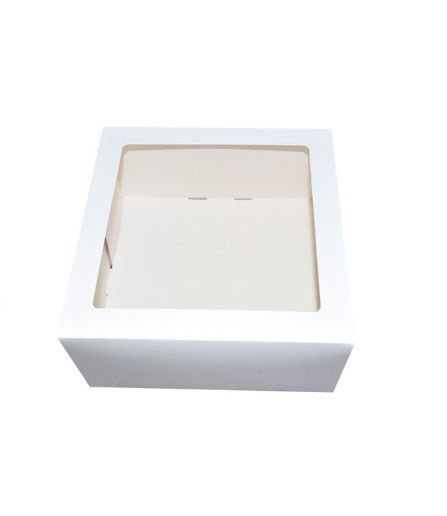 Cakebox, white, 19x19x9 cm , with window