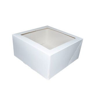 Cakebox, white, 19x19x9 cm , with window