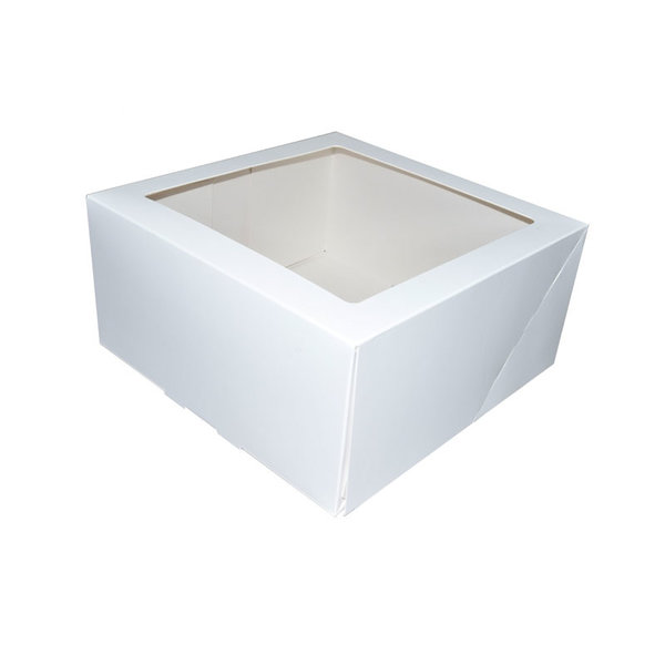 Cakebox, white, 19x19x9 cm , with window