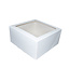 Taartdoos, 19x19x9 cm, wit, met venster