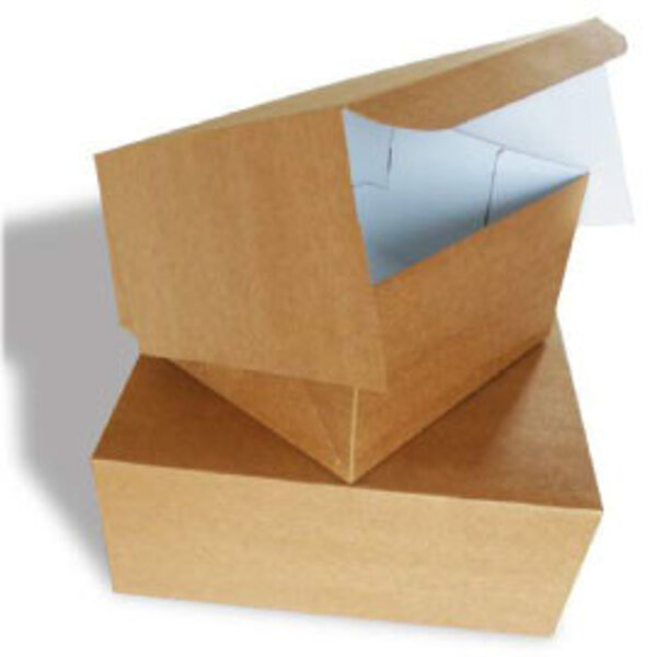 Cake box, 15x15x5 cm, Duplex, environmental kraft, LEFTOVER
