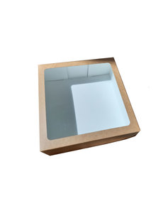  Cakebox, brown kraft,  26x26+9cm, with window