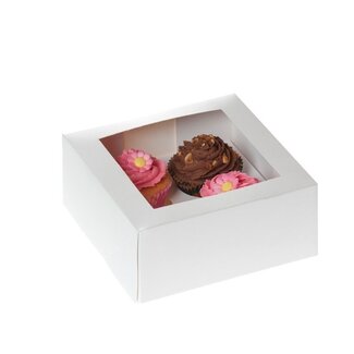 Cupcake dozen, 4 cupcakes, wit