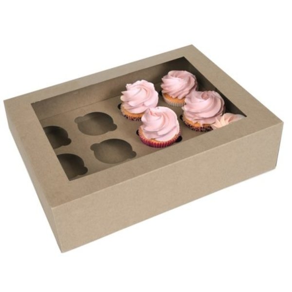 Bworn kraft cupcake boxes, 12 cupcakes