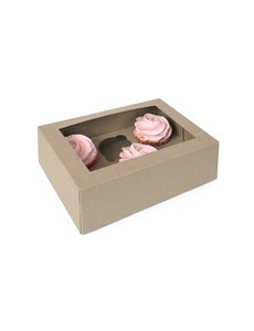  Cupcake boxes, 6 cupcakes, brown kraft