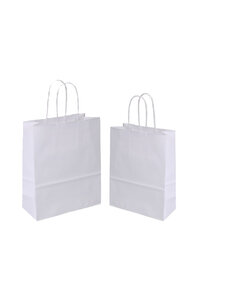  Carrying bags, 18+8x22, white, twisted handles