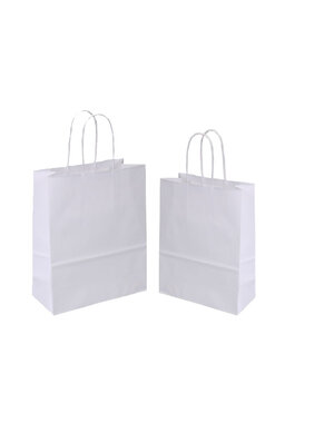  Carrying bags, 18+8x22, white, twisted handles