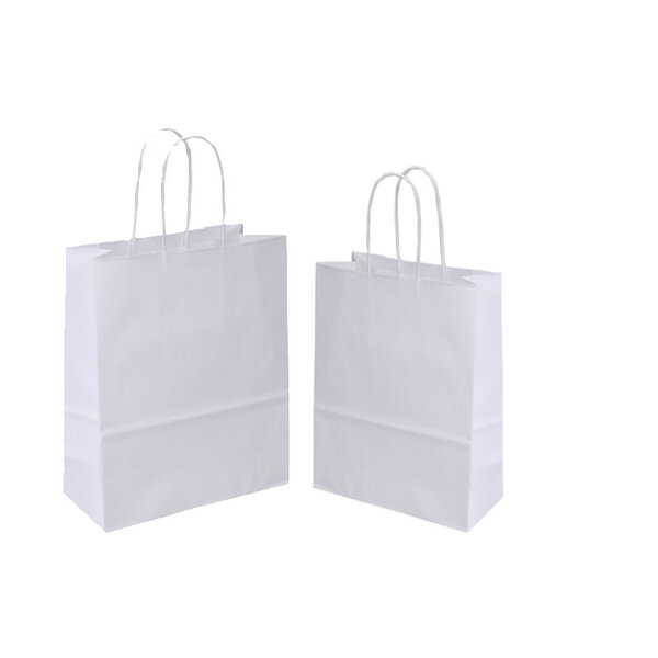 Carrying bags, 18+8x22cm, white, twisted handles