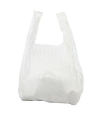Hemddraagtas 30+20x60 cm LDPE. 50 my. wit. 500 stuks