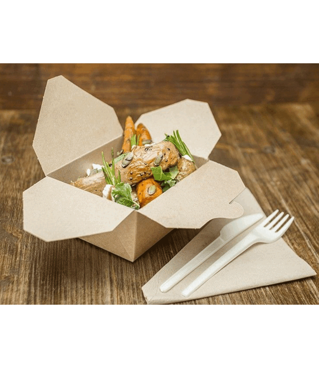 Kraft/PLA take away box 1800ml/197x140x65mm