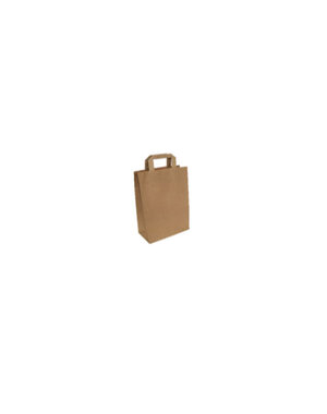  Carrier bag, 18 + 8x22 brown with flat handle