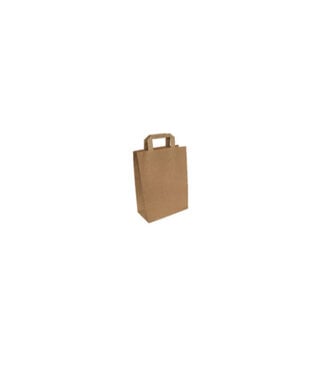 Carrier bag, 18 + 8x22 brown with flat handle