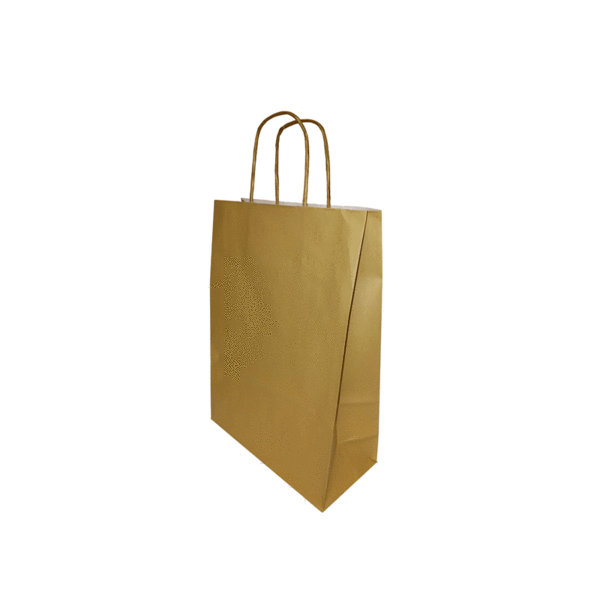 Papieren draagtassen, 22+10x31 cm, goud