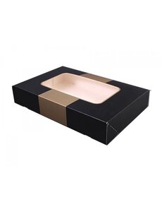  Catering boxes, 36x25x8cm with window, Black